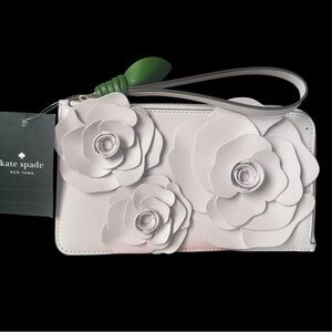 Kate Spade Flora L-zip Pale Amethyst Wristlet NWT